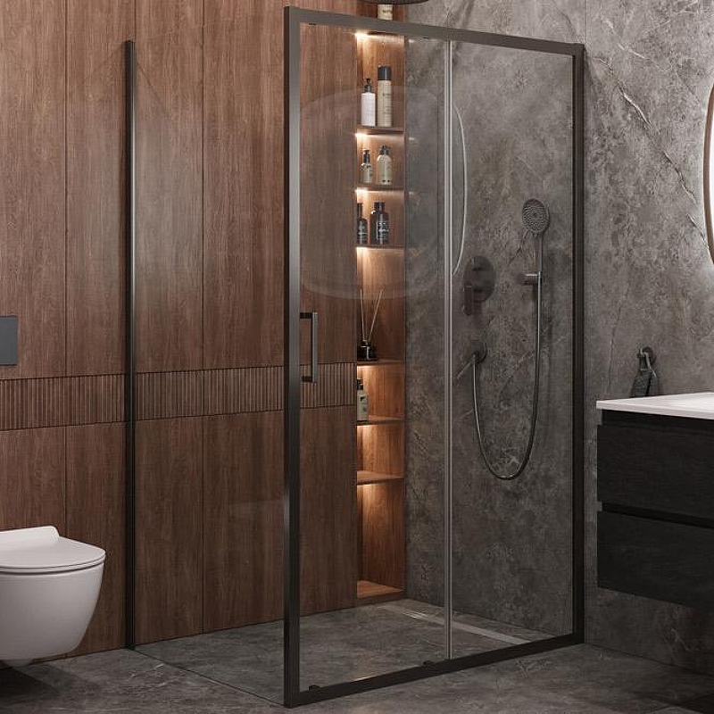 Душевой уголок Cezares Molveno 120x90 MOLVENO-AH-11-120/90-C-GM-IV профиль Оружейная сталь стекло прозрачное