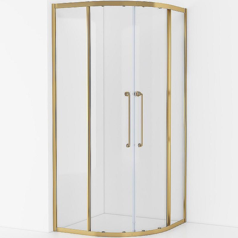 Душевой уголок Cezares Relax-304 100x100 RELAX-304-R-2-100-C-BORO профиль Брашированное золото стекло прозрачное