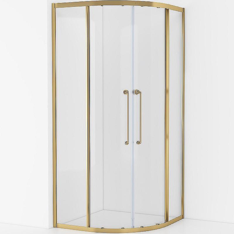 Душевой уголок Cezares Relax-304 90x90 RELAX-304-R-2-90-C-BORO профиль Брашированное золото стекло прозрачное