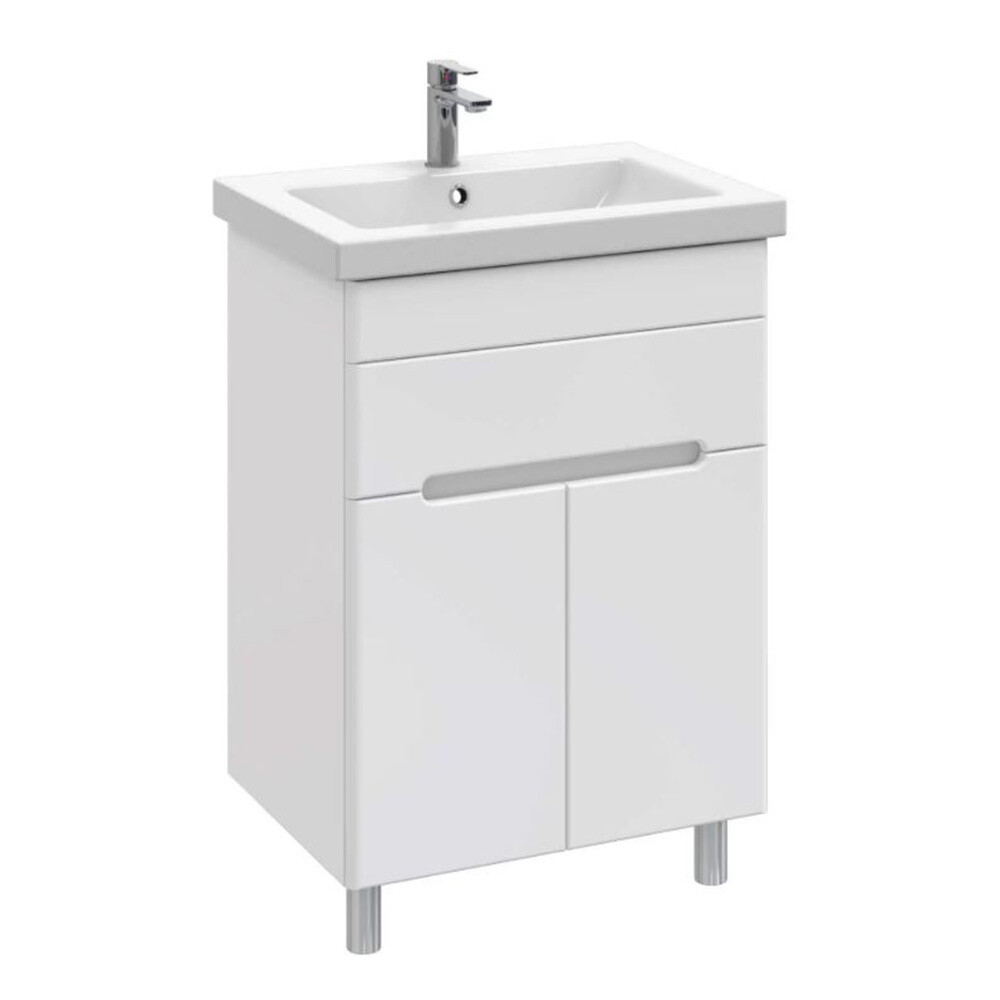 Комплект тумба с раковиной Sanstar Модена 50 см напольная белая (222.1-1.4.1.К/222.1-1.4.1СККОМ)