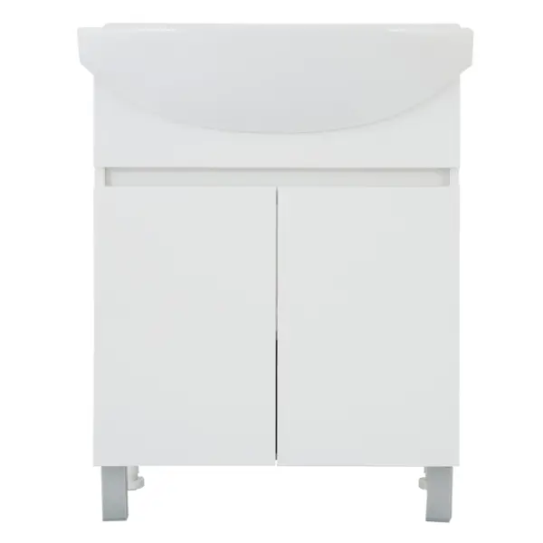 Тумба напольная Соло 48.5 см под раковину Элегия 50 цвет белый с раковиной Универсал Элегия 50x41.5 см