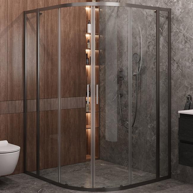 Душевой уголок Cezares Molveno 120x110 MOLVENO-RH-22-120/110-C-GM-IV профиль Оружейная сталь стекло прозрачное