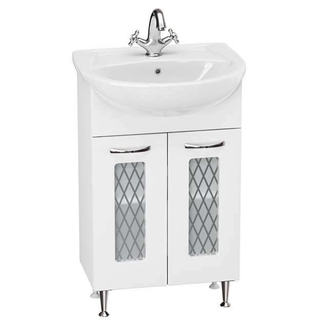 тумба с раковиной напольная GRADEONIKA Артемида 55 см матовое стекло