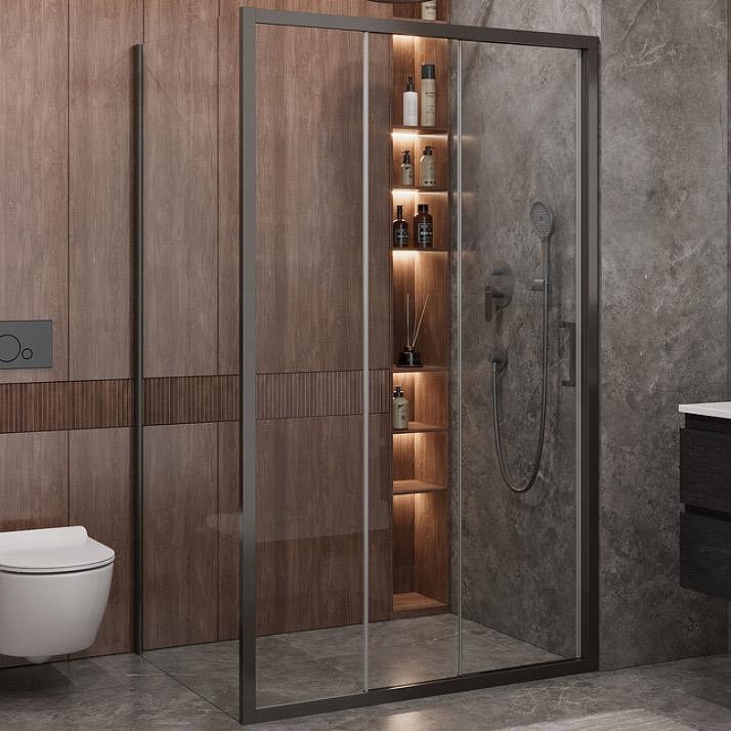 Душевой уголок Cezares Molveno 120x90 MOLVENO-AHF-31-120/90-C-GM-IV профиль Оружейная сталь стекло прозрачное