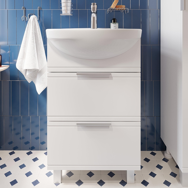 Тумба с раковиной DIWO Дмитров 50 цвет Белый