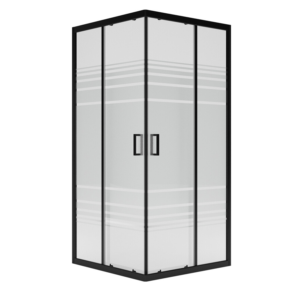 Душевой уголок Метакам Universal черный 90х90х185 см квадрат стекло прозрачное 6 мм (KKS_016528)