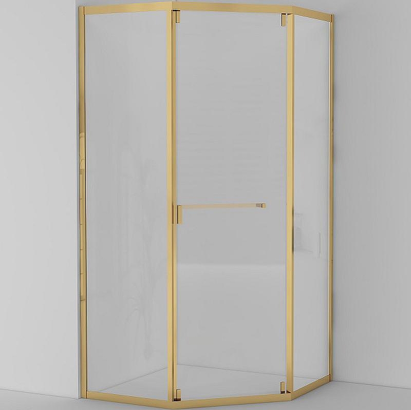 Душевой уголок Cezares Relax-304 100x100 RELAX-304-P-1-100-C-BORO профиль Брашированное золото стекло прозрачное