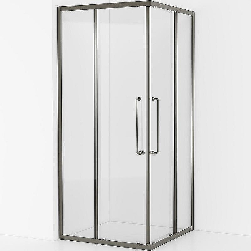 Душевой уголок Cezares Relax-304 80x80 RELAX-304-A-2-80-C-GM профиль Оружейная сталь стекло прозрачное