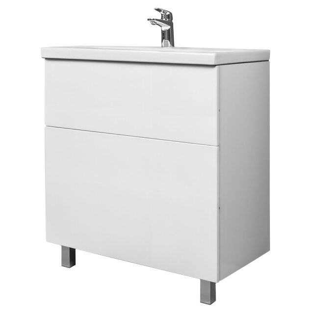 тумба с раковиной Gem, напольная, 75 см, белый