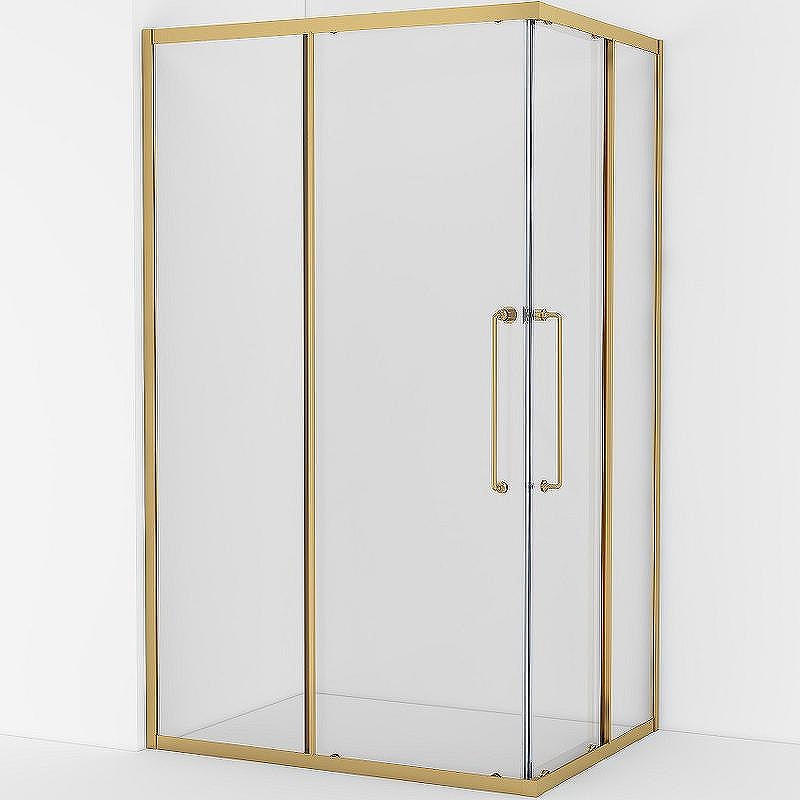 Душевой уголок Cezares Relax-304 120x90 RELAX-304-AH-2-120/90-C-BORO профиль Брашированное золото стекло прозрачное
