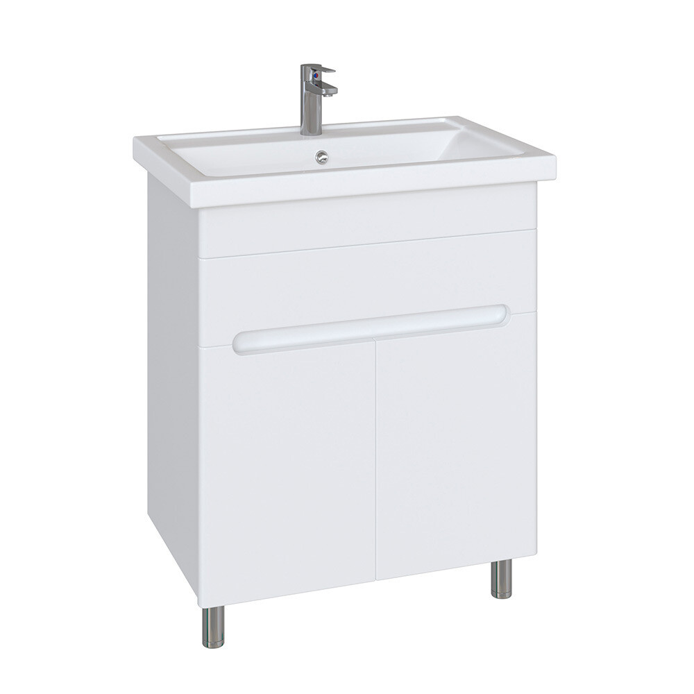 Комплект тумба с раковиной Sanstar Модена 70 см напольная белая (224.1-1.4.1.К)