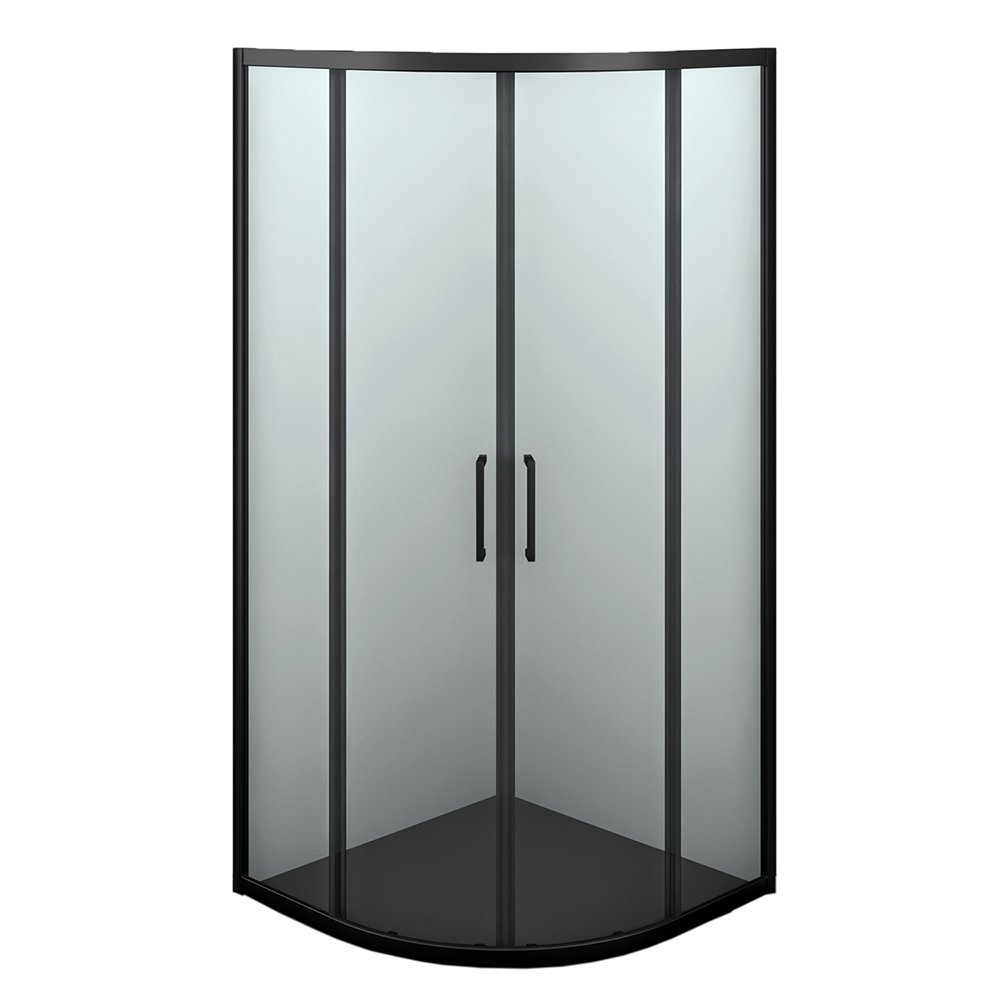 Душевой уголок WasserKraft Dill 61S черный 90х90х200 см полукруг стекло прозрачное 6 мм (61S01)