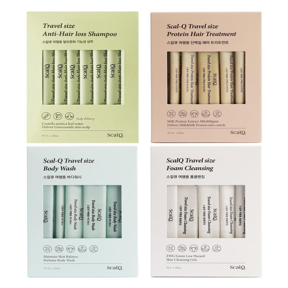 SCAL-Q [Путешествия/Предметы первой необходимости] Дорожный набор 4 предмета Набор дорожных туалетных принадлежностей